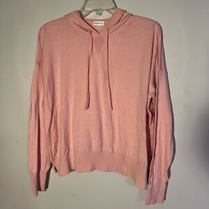 Minnie Rose Womens Pink Sweater Hoodie Large L